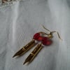 Halloween Steampunk "Red Letter Day" Pen Nib Earrings