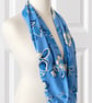 Beautiful Soft Blue Floral Infinity Scarf  - Image 2