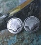 Handmade Silver Pewter Cufflinks, Scallop Shell Design - Image 1