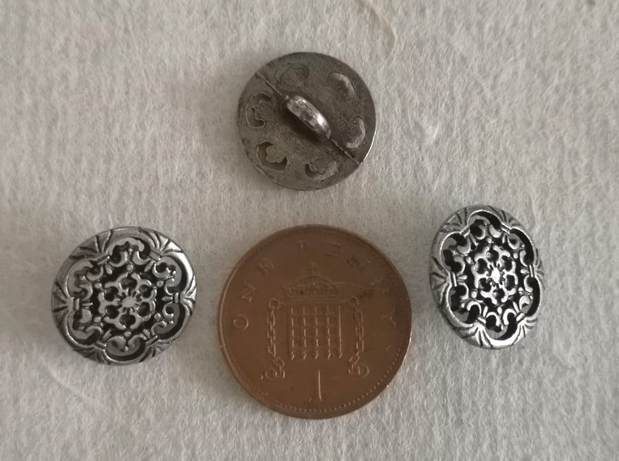 Gunmetal grey round buttons