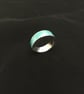 Simple Silver and Aqua Band Ring - Image 7