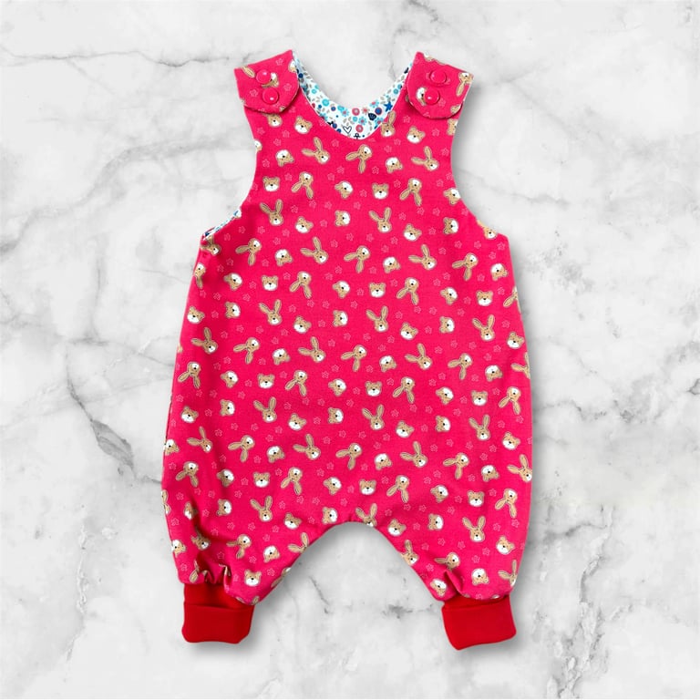 Bear and Rabbit Romper (reversible)- 0-3 months 