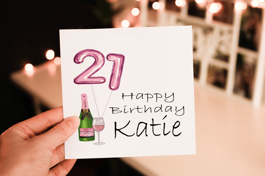 21st Birthday Card, Card for 21st Birthday, Birthday Card, Friend Birthday Card