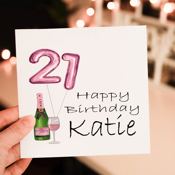 21st Birthday Card, Card for 21st Birthday, Birthday Card, Friend Birthday Card