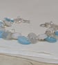 Wintry button bracelet in silver glitter, blue and white with toggle clasp  - Image 9