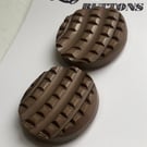 2 Vintage Chunky Buttons - Mushroom 33cm