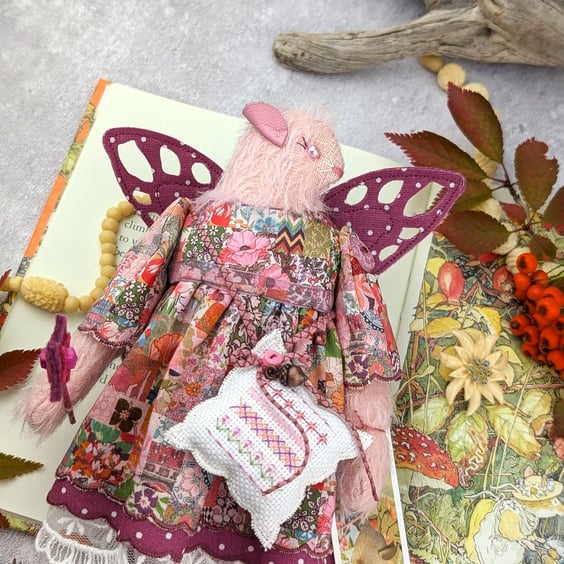 Aster,  A Fairly Furry Fairy Mohair Mouse