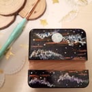 Hand painted night sky Wooden phone stand 