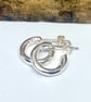 Handmade Sterling Silver Huggy Earrings Hoop Studs Small Silver Hoops - Image 3