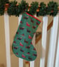 Handmade Christmas stocking - sausage dog pattern