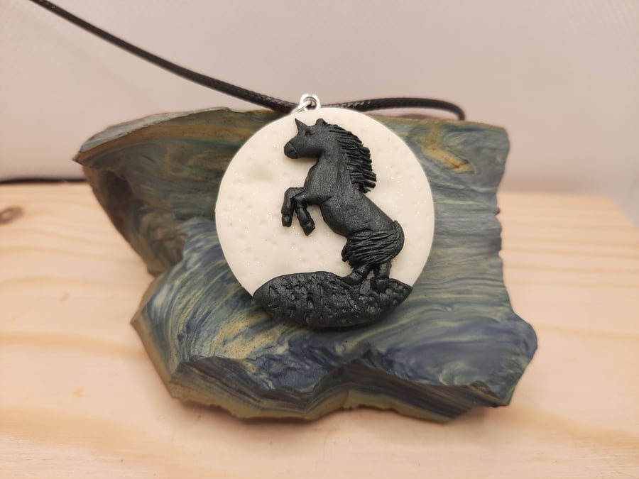 Unicorn fantasy pendant (full moon)