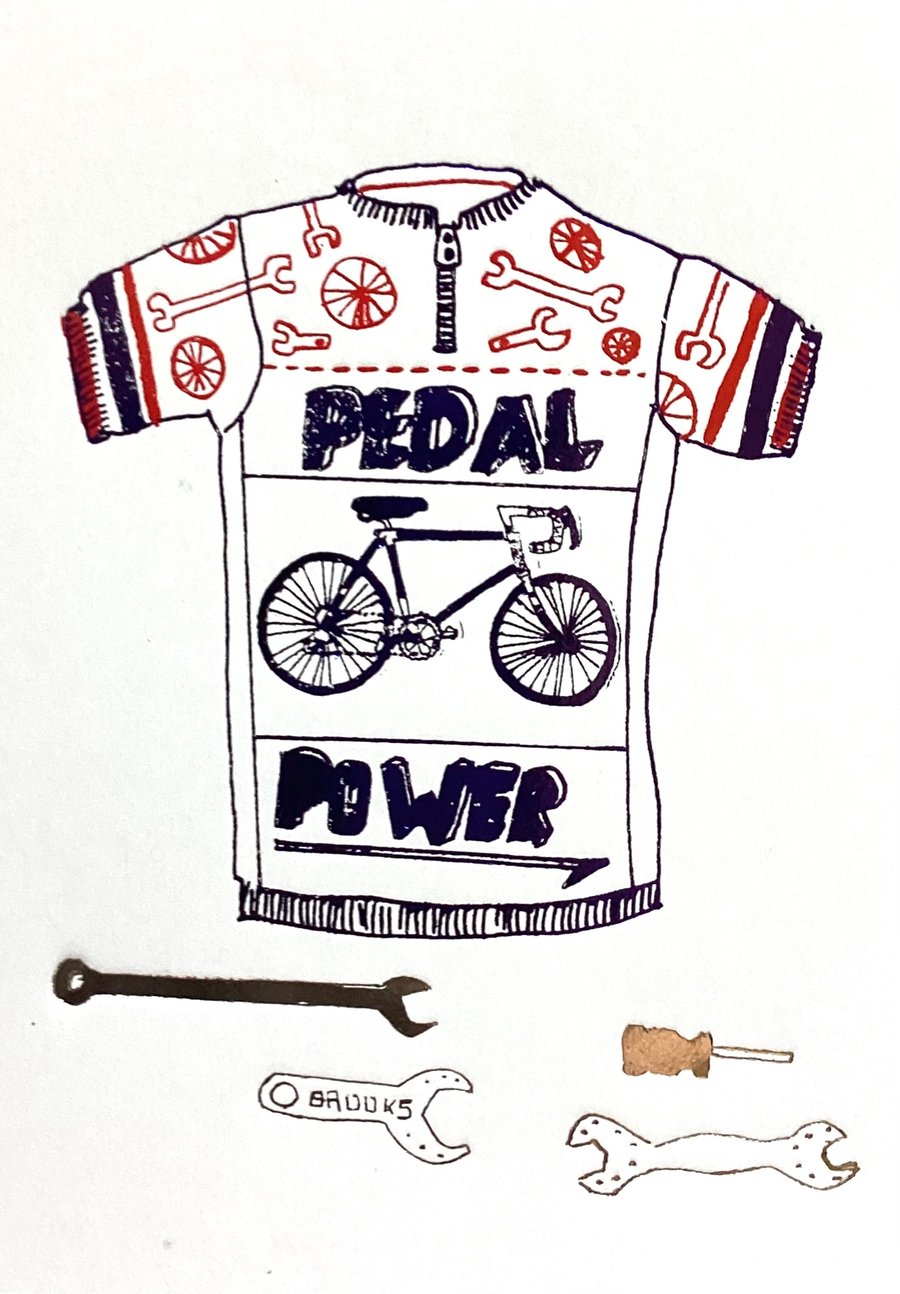 Pedal Power A6 Greetings Card