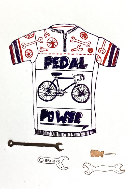 Pedal Power A6 Greetings Card