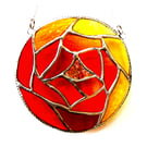 Stained Glass Suncatcher Fire Ball  Autumn Leaves 007 Fireball