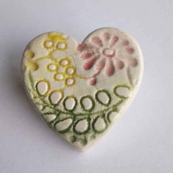 Mini wildflower ceramic brooch