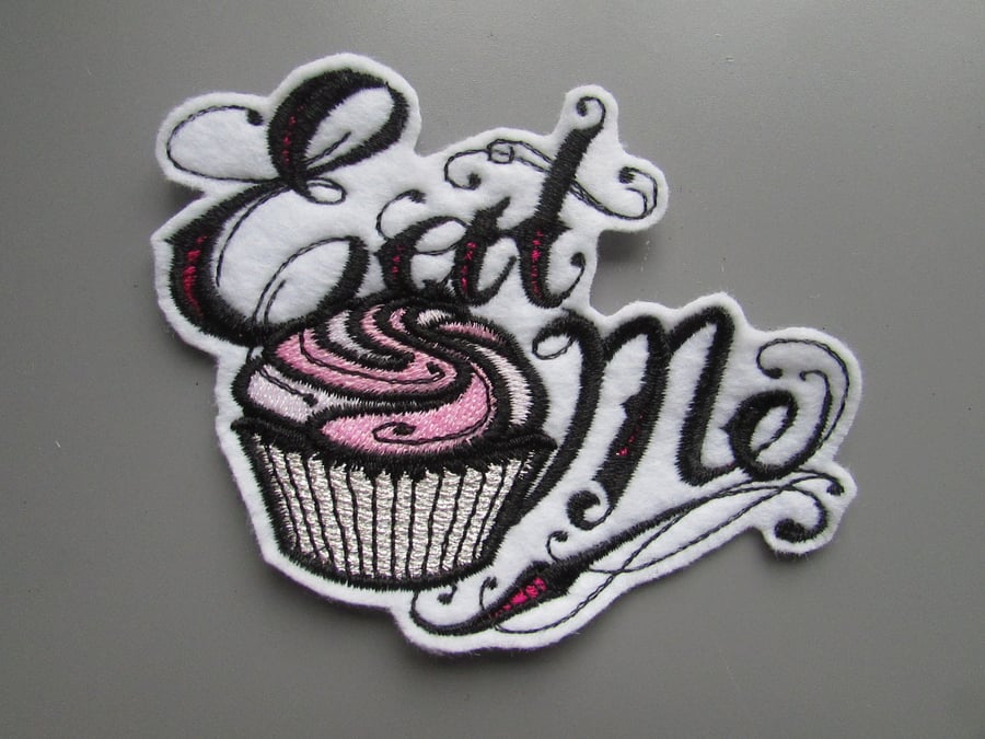 Cupcake Embroidered Sew on Applique Patch