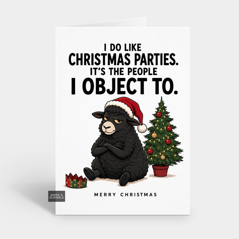 Funny Christmas Card - Object To People Sheep