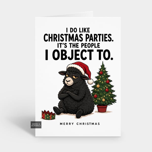 Funny Christmas Card - Object To People Sheep