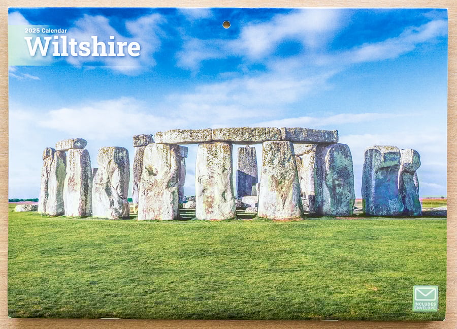 2025 A4 Wall Calendar Wiltshire countryside landscapes British UK views scenery 