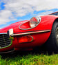 Red E Type Jaguar Classic Motor Car Photograph Print - Image 1