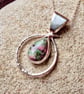 Sterling silver and ruby zoisite necklace 