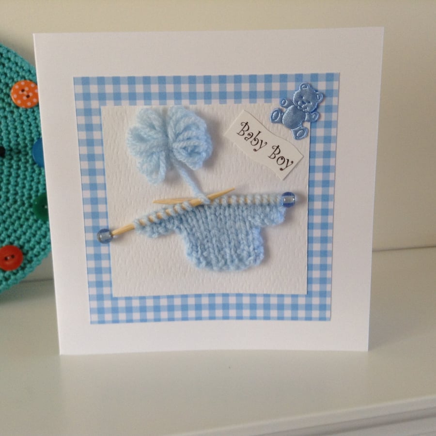 Handmade Card for a New Baby Boy