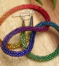 Rainbow necklace, ombré beaded rainbow jewellery, kumihimo beaded rainbow - Image 2
