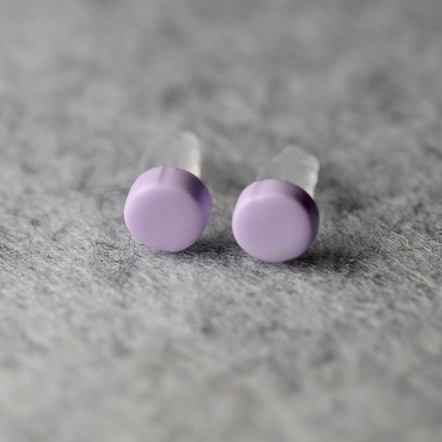 Pale Purple Polymer Clay Earrings 