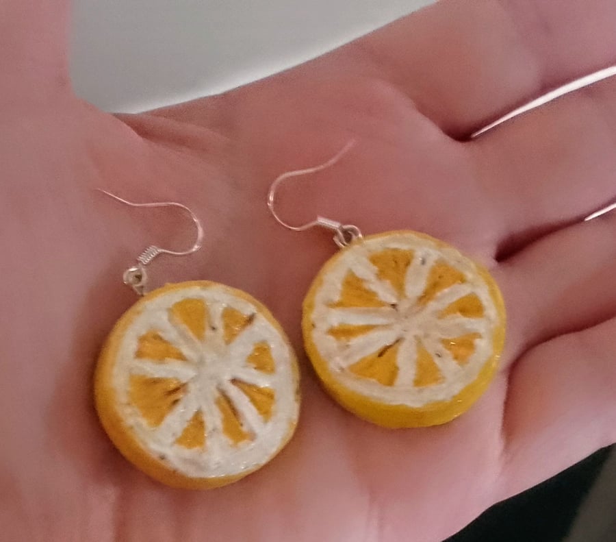 Zesty Lemon Slice Earrings