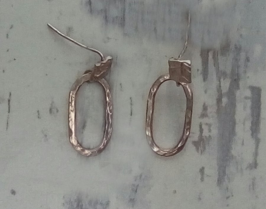 Sterling Silver Oval Earrings