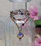 Multicoloured agate necklace with copper wirework and glass pendant  - Image 8