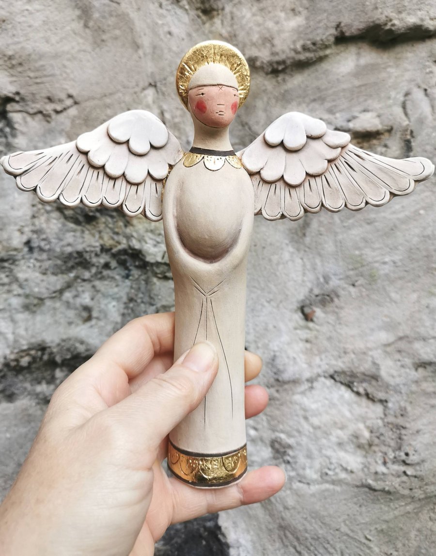 Perfectly Imperfect Angel wall hanging - ceramic sculpture