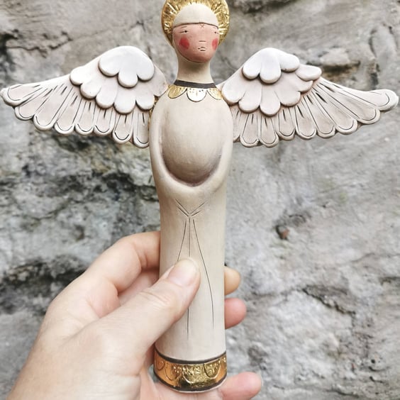 Perfectly Imperfect Angel wall hanging - ceramic sculpture