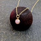 Gold Recycled 9 carat Gold Pink Opal Necklace WEDDING