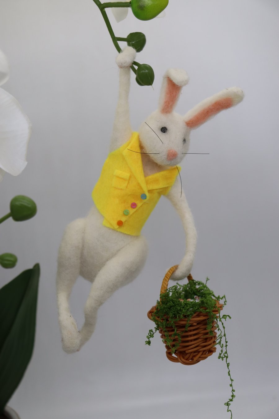 Needle felted Easter Bunny Hanging decoration