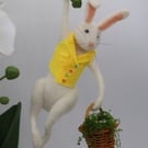 Needle felted Easter Bunny Hanging decoration