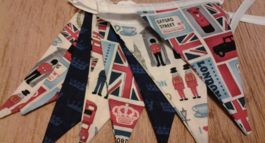 Fabric Bunting London Union Jack  Design