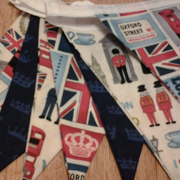 Fabric Bunting London Union Jack  Design