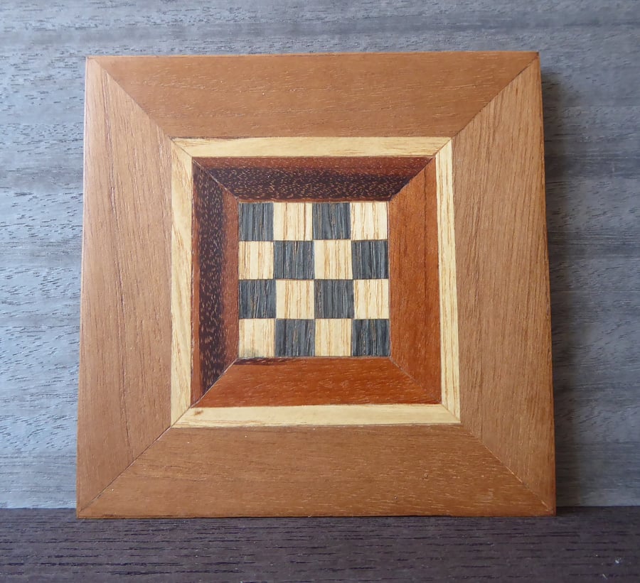 Wood veneer coaster