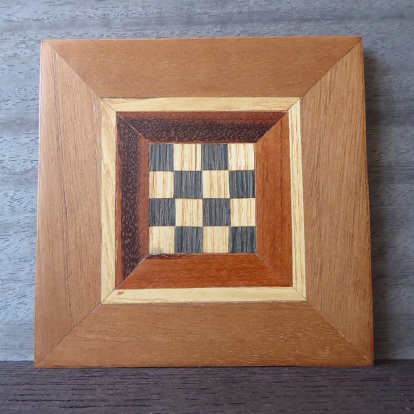 Wood veneer coaster