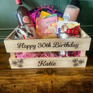 Engraved Birthday Crate - Personalised Wooden Gift Box with Custom Name