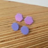 Purple Haze - Hexagon and Circle Polymer Clay Earrings 2 Pack