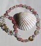 Watermelon Tourmaline Gemstone Chunky Beaded Necklace "Cherry Dayz"