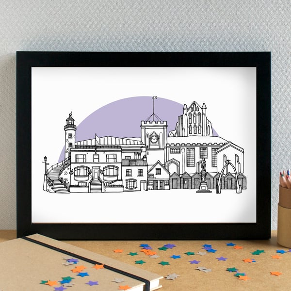 Whitby Skyline Art Print