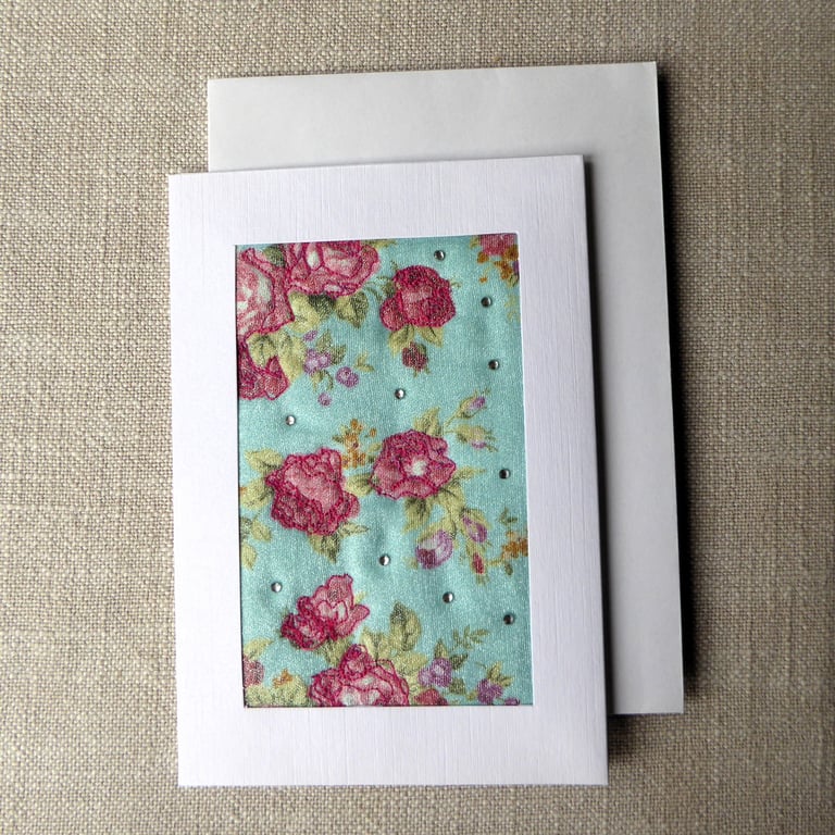 Individually Hand Crafted Textile Blank Card