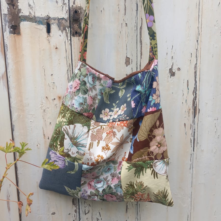 Handmade bag in vintage fabric pa kwork