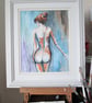 Nude Woman Standing Original Colourful Painting - Image 6