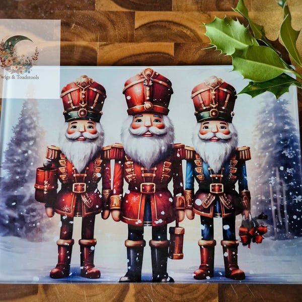 Nutcracker glass chopping board 