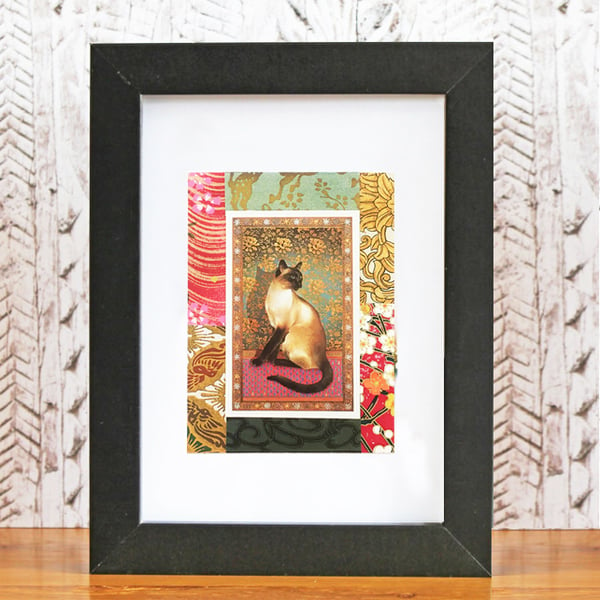 Siamese cat card, card to frame, siamese cat lover, gift for cat lover
