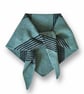 Triangle Scarf Duck Egg with Navy ticking stripe
